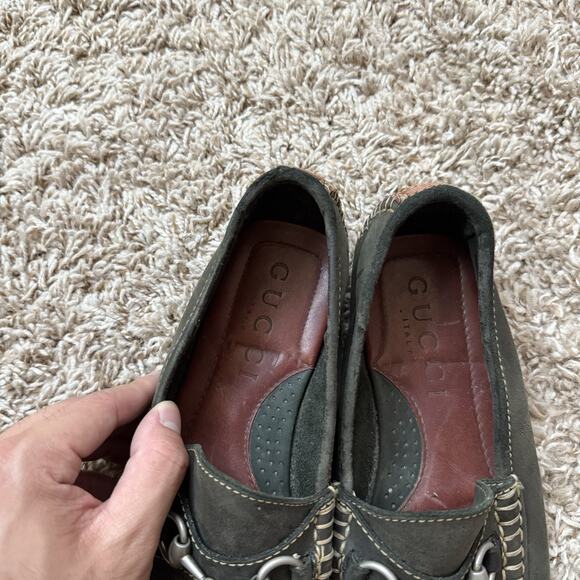 Vintage Gucci Horsebit Loafers Green Leather Made In Brazil Size 40 / USA 7 main image 6